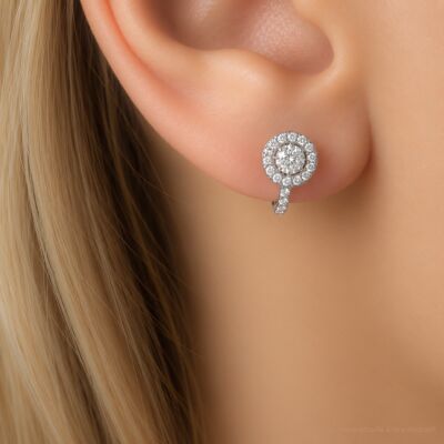 Boucles d'oreilles 1897 en or blanc et diamants