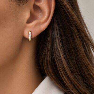 Boucles d'oreilles Infini en or jaune et diamants