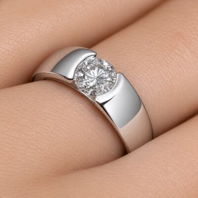 Bague Bulles en or blanc et diamant certifié