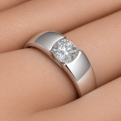 Bague Bulles en or blanc et diamant certifié