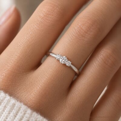 Bague Infini en or blanc, diamant certifié et diamants