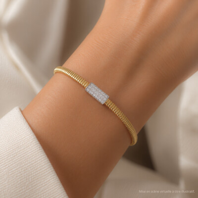 Bracelet SoHo en or jaune, or blanc et diamants
