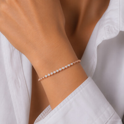 Bracelet Bulles en or rose et diamants