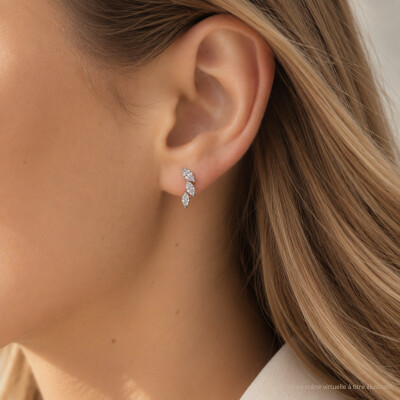 Boucles d'oreilles Infini en or blanc et diamants