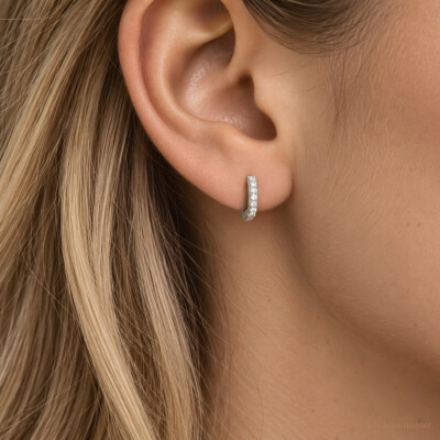 Boucles d'oreilles créoles SoHo en or blanc et diamants