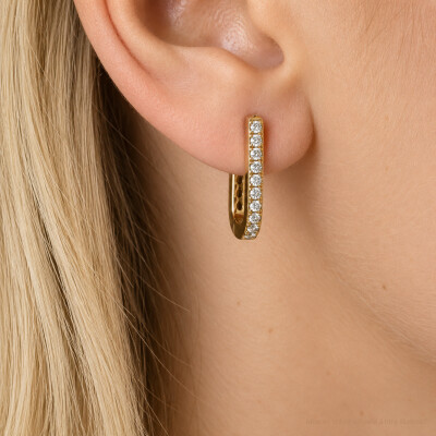 Boucles d'oreilles créoles SoHo en or jaune et diamants
