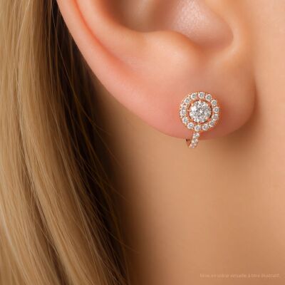 Boucles d'oreilles 1897 en or rose et diamants