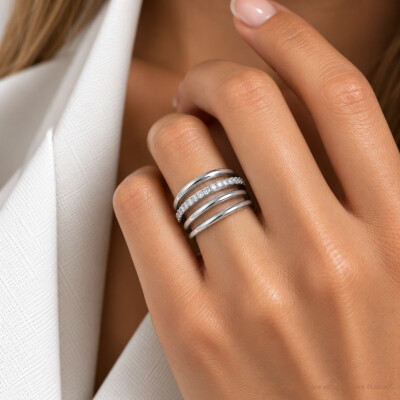 Bague SoHo en or blanc et diamants