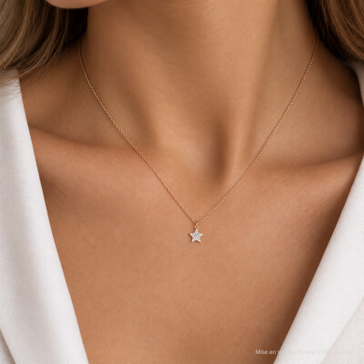 Pendentif Luna B en or rose et diamants