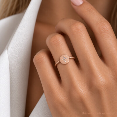 Bague Luna B en or rose et diamants