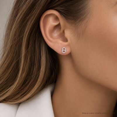 Boucles d'oreilles en or blanc et diamants