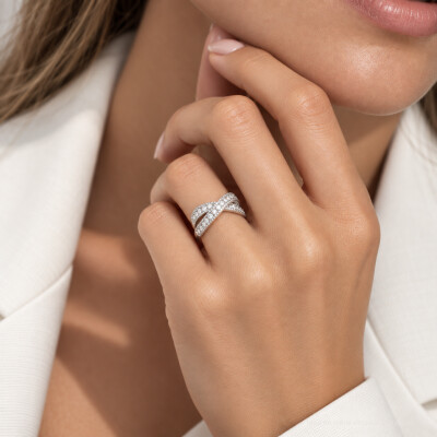 Bague 1897 en or blanc et diamants
