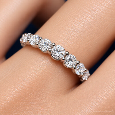 Alliance en or blanc et diamants