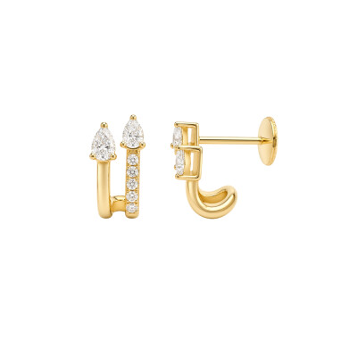 Boucles d'oreilles Infini en or jaune et diamants