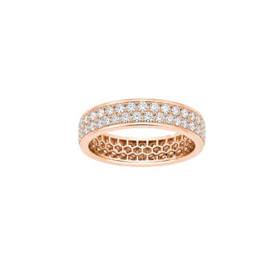 Alliance Infini en or rose et diamants