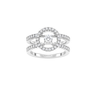 Bague 1897 en or blanc avec entourage diamants