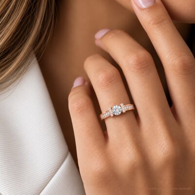 Bague SoHo en or rose et diamants certifié