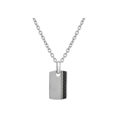 Collier acier pour homme avec plaque en acier et kevlar