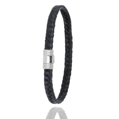 Bracelet en crin de cheval tressé et fermoir en acier - Appaloosa