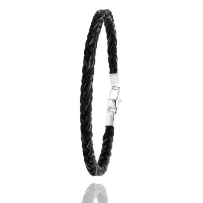 Bracelet en crin de cheval tressé et fermoir en argent - Campeiro