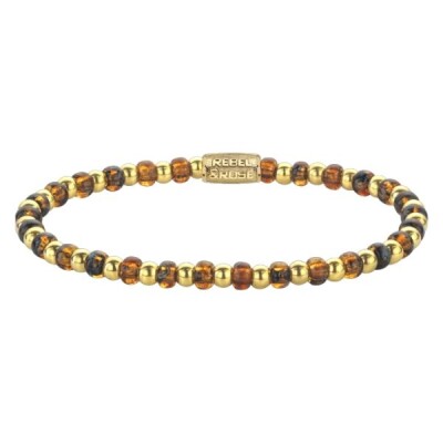 Bracelet Rebel & Rose - Mix Glass Rocks Tiger Yellowgold