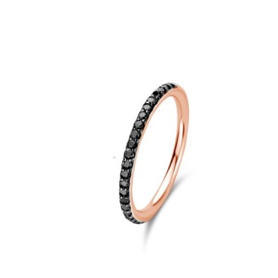 Alliance One More - Ischia Or Rose et Diamants Noirs