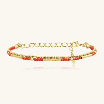 Bracelet Tubes et Perles Corail
