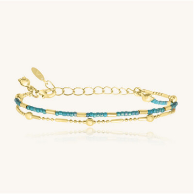 Bracelet Tubes et Perles Turquoises