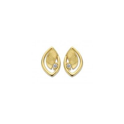 Boucles d'Oreilles Or Jaune et Diamants