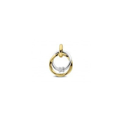 Pendentif Bicolore Double Cercles