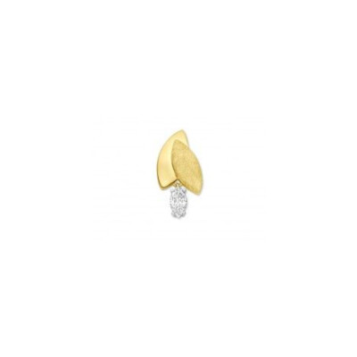 Pendentif Deux Feuilles Or Jaune et Oxyde