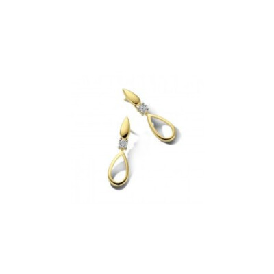 Boucles d'Oreilles Pendantes Or Jaune et Oxydes