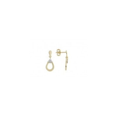 Boucles d'Oreilles Pendantes Or Jaune et Oxydes