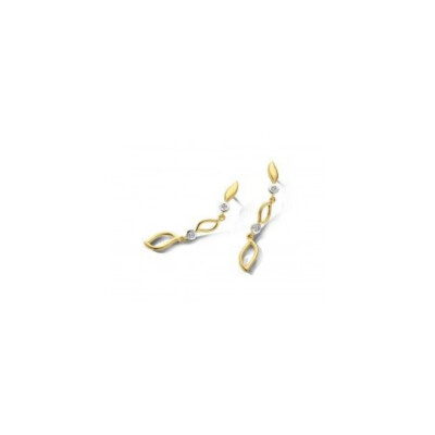 Boucles d'Oreilles Longues Or Jaune et Oxydes