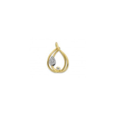 Pendentif Or Jaune en Goutte Serti Diamants