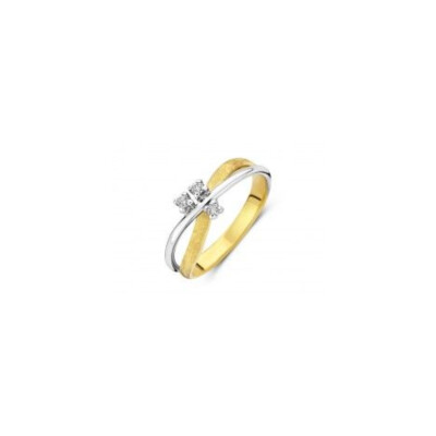 Bague Bicolore Sertie Diamants