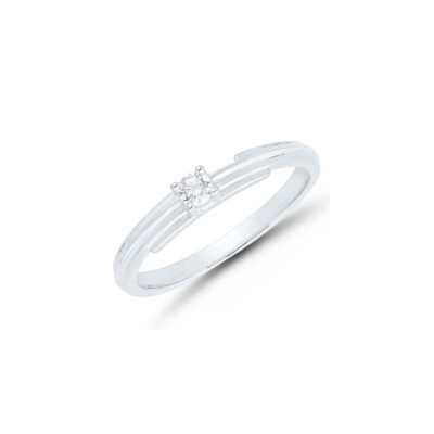 Solitaire Or Blanc Déstructuré Diamant