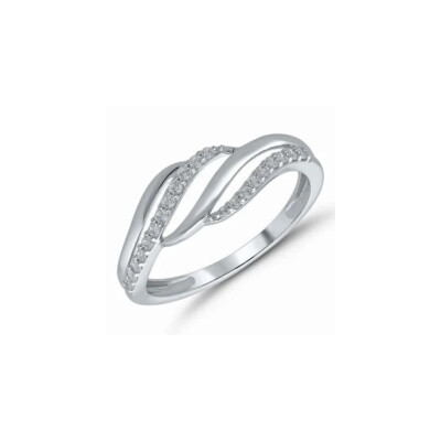Bague Or Blanc Entrelacs Diamants