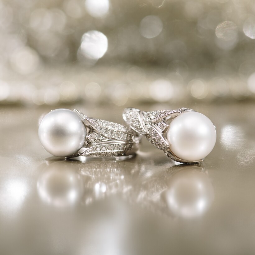 Bague B&F Collection Océane en or blanc, perle et diamants