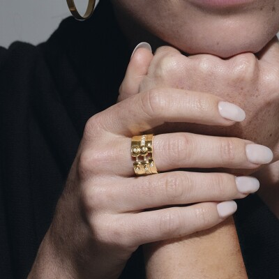 Bague Nouvel Héritage Mood Tuxedo en or jaune et diamants