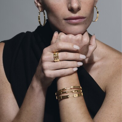 Bracelet Bangle Nouvel Héritage Mood Business GM en or jaune et diamants