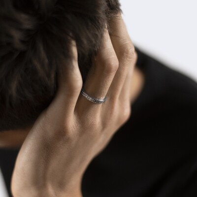 Alliance le gramme Guilloché en or blanc poli, 4 grammes