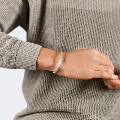 Bracelet jonc le gramme en argent brossé, 31 grammes