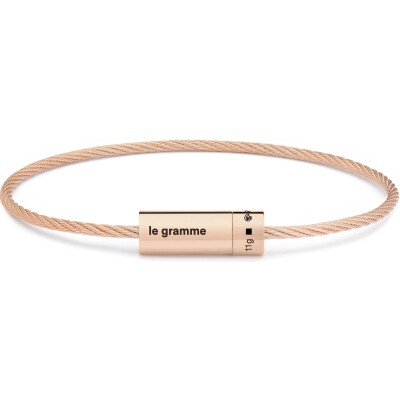 Bracelet le gramme Câble en or rose poli, 11 grammes
