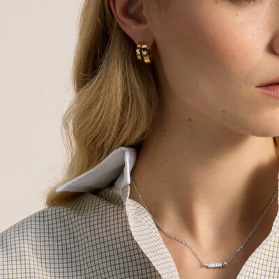 Boucles d'oreilles Nouvel Héritage Mood Monday Double en or jaune et diamants