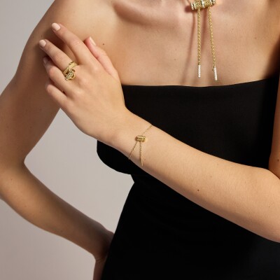 Bracelet Nouvel Héritage Latch Gold Mini en or jaune, taille 16cm