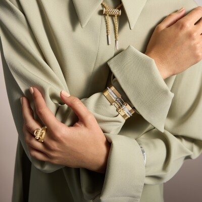 Bracelet Bangle Nouvel Héritage Mood Tuxedo en or blanc et diamants