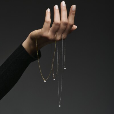 Collier La Brune & La Blonde 360° en or blanc et diamant de 0.20ct