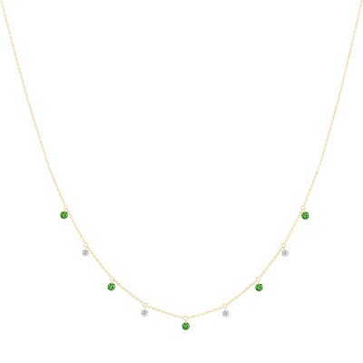 Collier La Brune & La Blonde Mini rivière confetti en or jaune, tsavorites et diamants