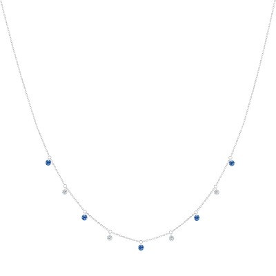 Collier La Brune & La Blonde Mini rivière confetti en or blanc, saphirs et diamants